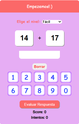 Test de sumas nivel fácil