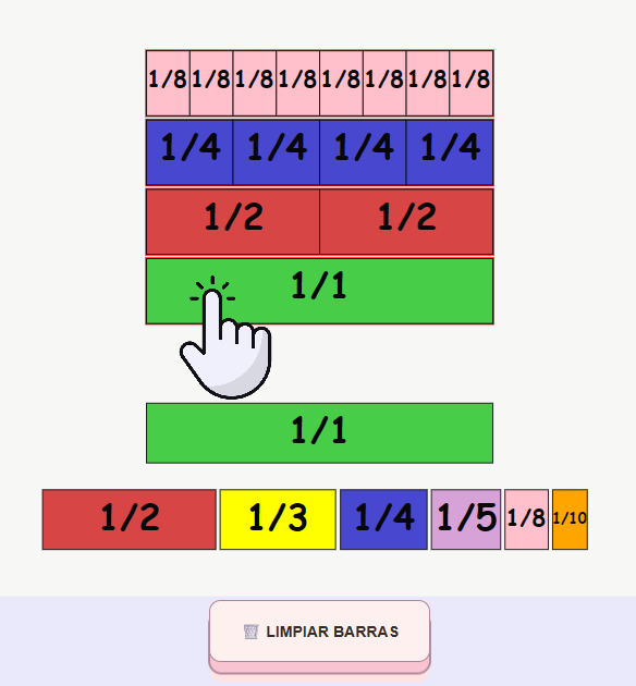 Barras de Fraccion: Herramienta de Manipulación para Niños