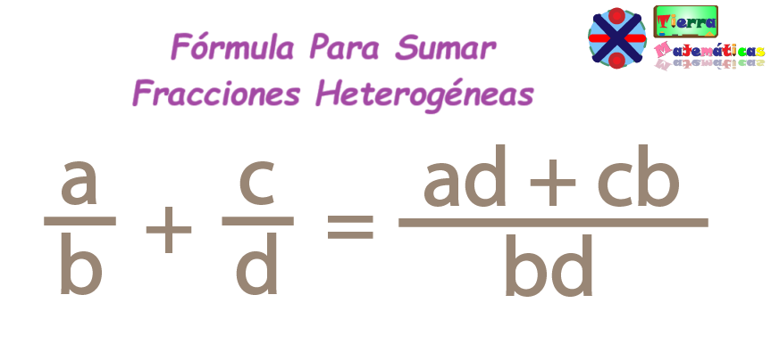 Fórmula para sumar fracciones heterogéneas