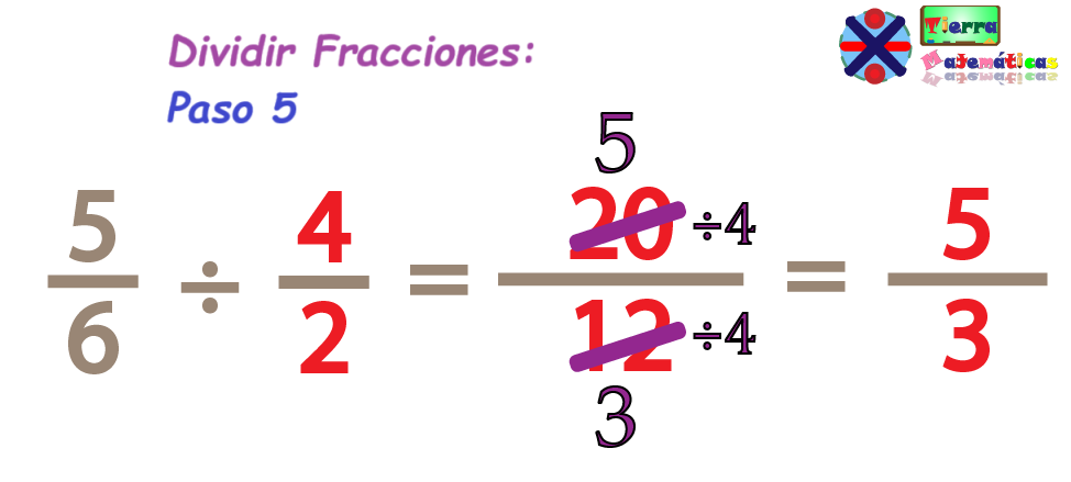 Simplifica el Resultado de la división de fracciones