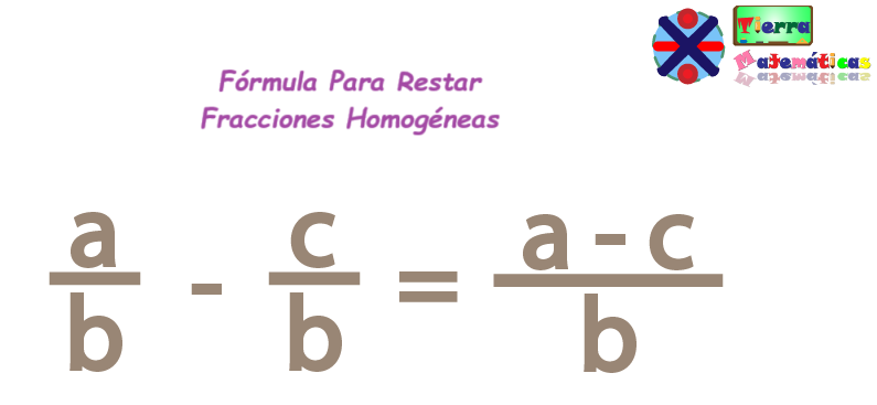 Fórmula para restar fracciones