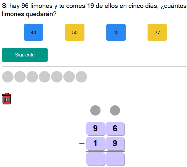 Test de restas nivel difícil 1