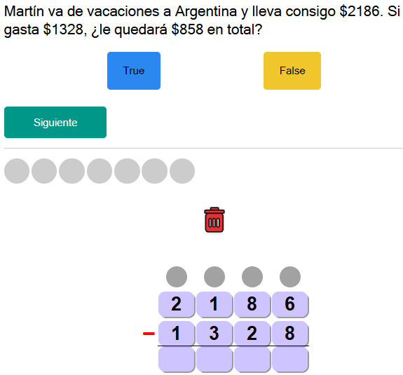 Test de restas nivel difícil 2