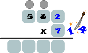 Resolver Problemas de Multiplicación Usando el Método de Reagrupación, paso 3