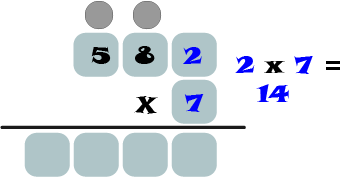 Resolver Problemas de Multiplicación Usando el Método de Reagrupación, paso 2