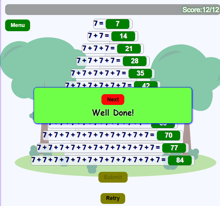 Repeated Addition Math Game