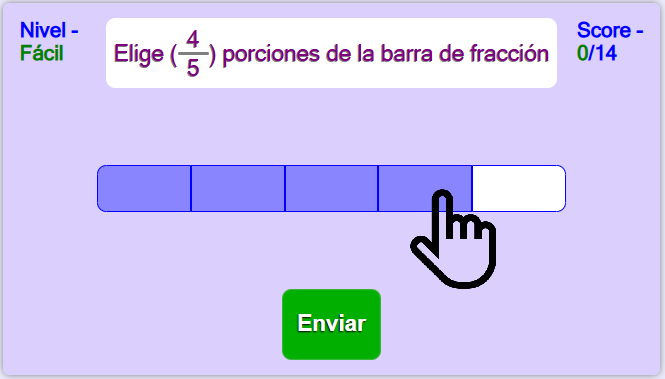 Sombreando fracciones: Juego de matemáticas