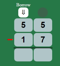 Resta con Reagrupación (Con Llevadas), paso 1